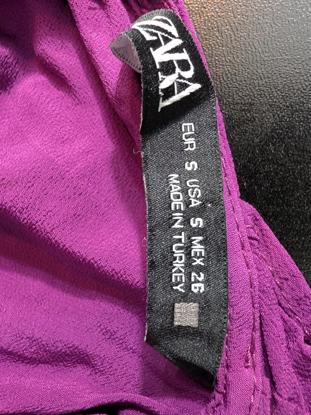 Zara Purple Ruffled Ruched Button Mini Dress - Picture 7 of 7